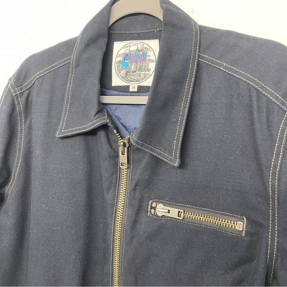 7 For All Mankind Navy Blue Insulated Jacket M Full Zip - Picture 3 of 11